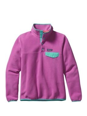 Patagonia Women’s Synchilla Snap-T Fleece Pullover - Pink with Teal Trim